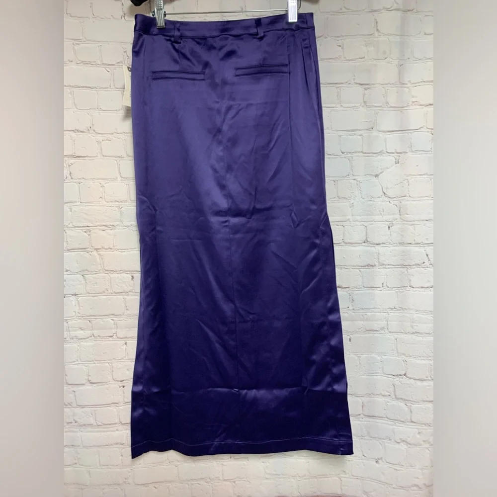 NEW Anthropologie Navy Blue Trouser Maxi Skirt Size 2 - Picture 10 of 10